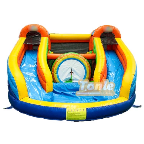 Custom Double Slide Inflatable Bounce House with Pool Combo