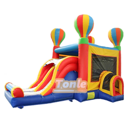 Hot Air Balloon Inflatable Bounce House Water Slide Combination