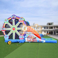 inflatable ferris wheel bounce house jump castle with water slide combo for sale