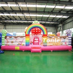 Customized sweet candy theme children's inflatable playground for sale