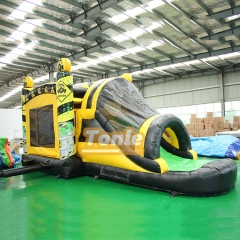 Toxic nuclear radiation theme inflatable bounce house slide combination