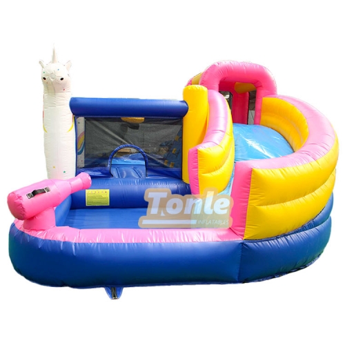 Unicorn Bounce House Backyard Water Slide Combo