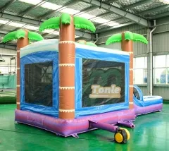 7in1 used inflatable bounce house banner combo water slide for sale