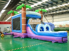 7in1 used inflatable bounce house banner combo water slide for sale