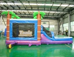 7in1 used inflatable bounce house banner combo water slide for sale