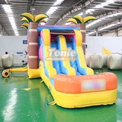 Palm Tree Inflatable Bounce House Water Slide Combo