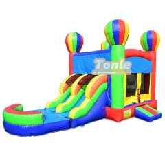 hot air balloon bounce house w/ water slide