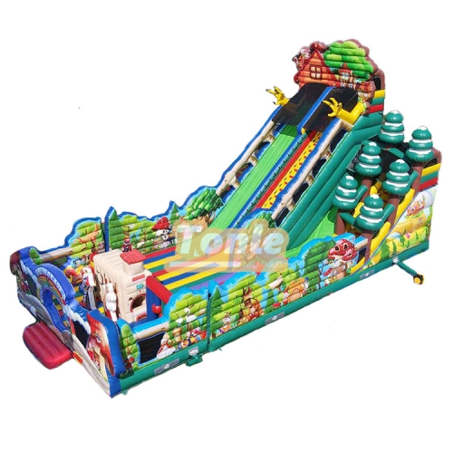 73*25.6*34ft Treehouse themed inflatable large slide