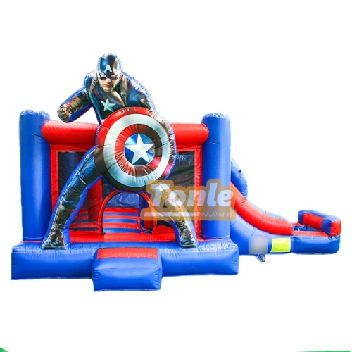 China Supplier Marvel Iron Man Theme Inflatable Bounce House Slide Combo