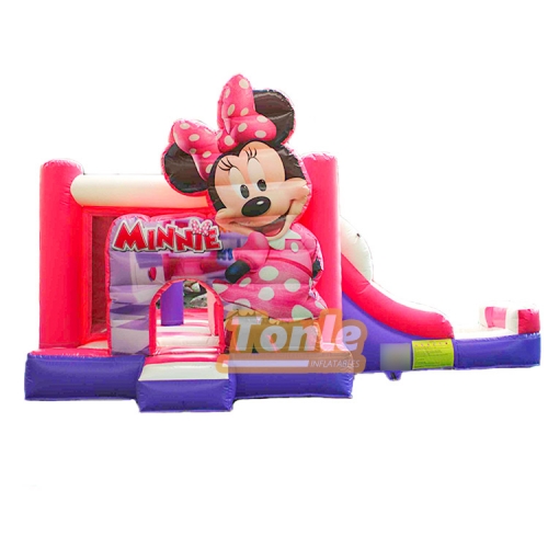 Manufacturer Disney themed Minnie Inflatable Bounce House slide combo for sale