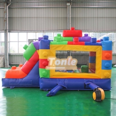 Lego blocks inflatable children's castle combo