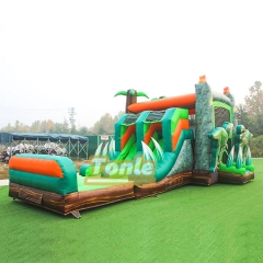 Hot Air Balloon inflatable bounce house jumping castle with dual lane water slide for sale