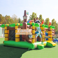 Pirate ship theme bouncy castle slide combo
