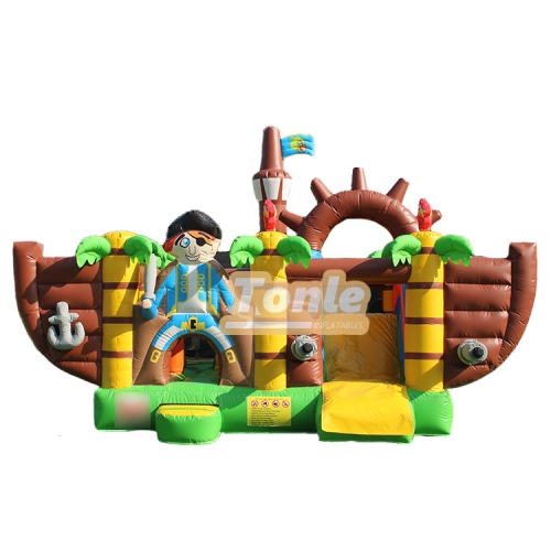 Pirate ship theme bouncy castle slide combo