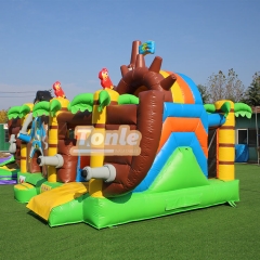 Pirate ship theme bouncy castle slide combo