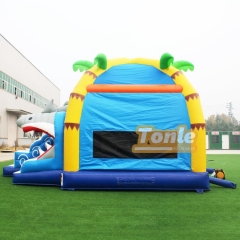 Wholesale kids shark-themed bouncy castle slides for sale