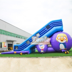 Supplier sells 50ft penguin theme large inflatable dry slide