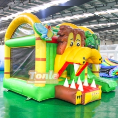 Supplier forest lion theme bouncy castle combo for sale