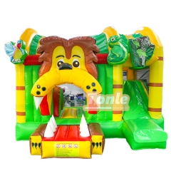 Supplier forest lion theme bouncy castle combo for sale