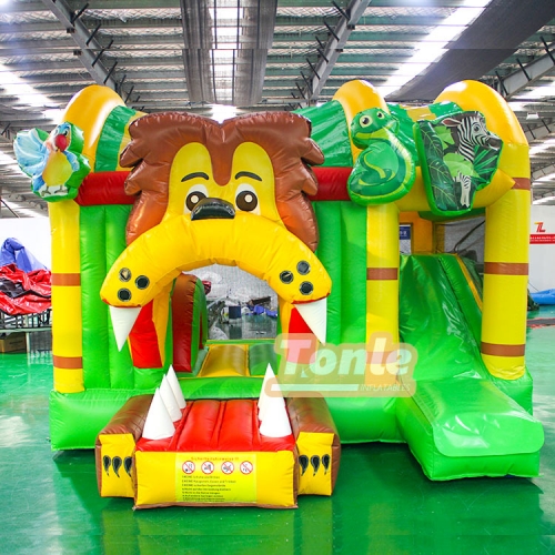 Supplier forest lion theme bouncy castle combo for sale