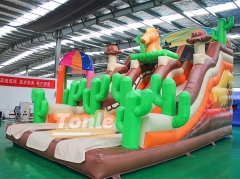 PVC high quality inflatable cactus theme slide