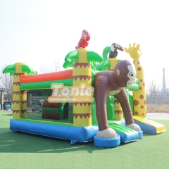 Custom jungle themed bouncy castle