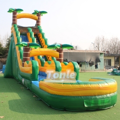 25ft Tropical Palm Tree Theme Inflatable Water Slide For Sale