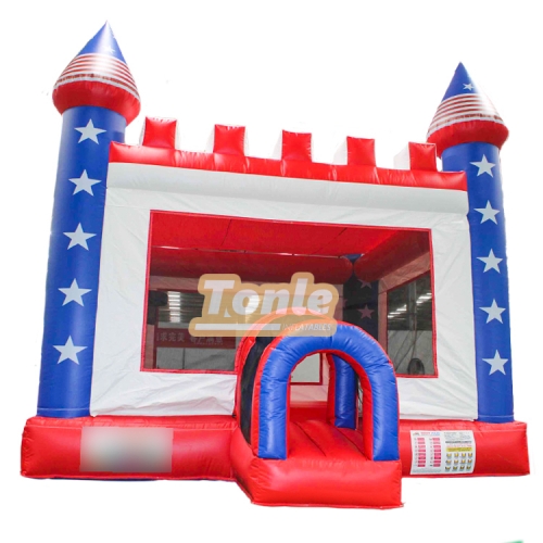 American flag star theme bouncy castle