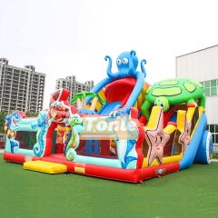 Sea animal octopus theme inflatable slide fun city