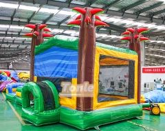 Tropical tree inflatable bouncer water slide combo