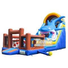 Shark theme inflatable slide inflatable fun city