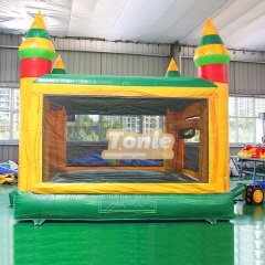 Marble yellow and green castle inflatable bounce house
