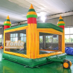 Marble yellow and green castle inflatable bounce house
