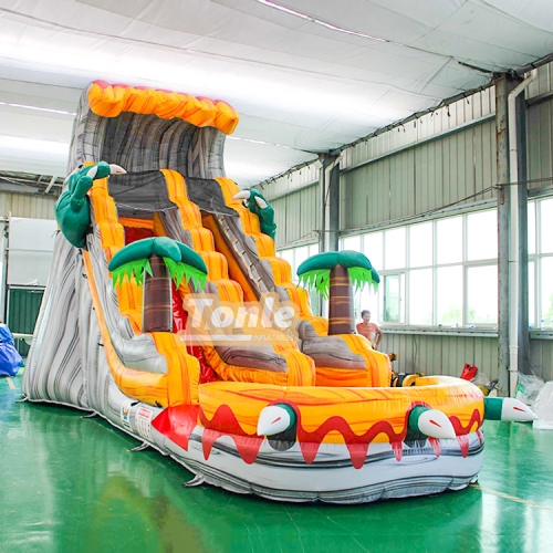 T-Rex Dinosaur Commercial Grade Tropical Inflatable Water Slide