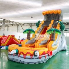 T-Rex Dinosaur Commercial Grade Tropical Inflatable Water Slide
