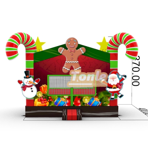 Christmas Gingerbread Man Inflatable Jumper Castle