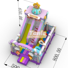 Candy theme small inflatable slide playground
