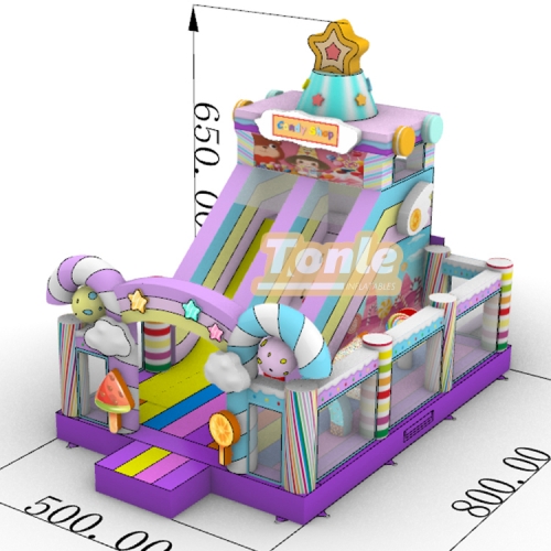 Candy theme small inflatable slide playground