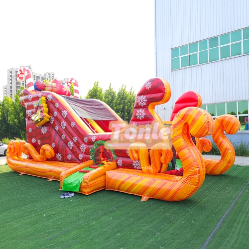 Christmas sleigh inflatable slide