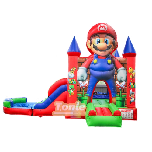 Mario inflatable jumper inflatable bounce house water slide combo