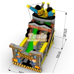 Machine engineering vehicle inflatable slide