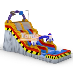 Outer space spaceship inflatable water slide