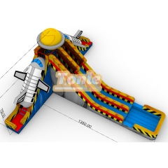 25ft Spaceship themed inflatable double line water slide