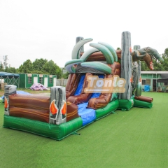 Jurassic Park Dinosaur inflatable combo bounce house Moonwalk