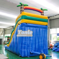 18FT Dolphin Tropical Tree Inflatable Water Slide