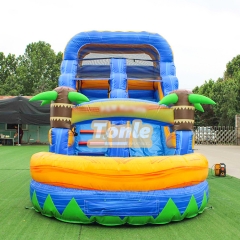 13ft Palm tree marble water inflatable slide