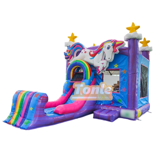 Unicorn inflatable jumper slide combo