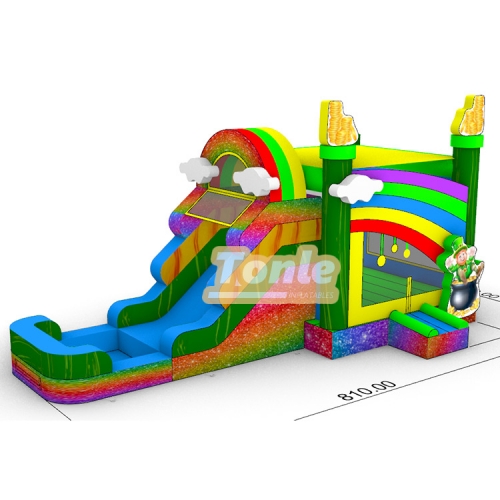 St. Patrick’s themed inflatable jumper with water slide
