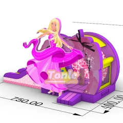 Pink Barbie inflatable jumper bouncy castle combo