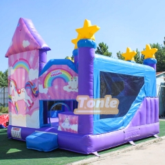 Unicorn inflatable jumper bounce house slide combo